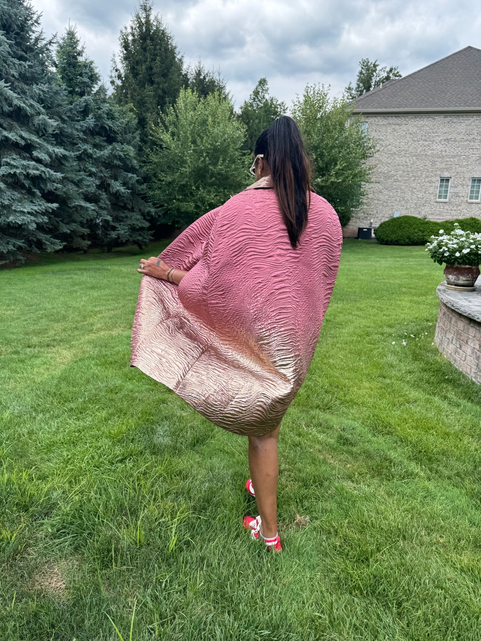 The Rose Gold Cape, close-up texture view