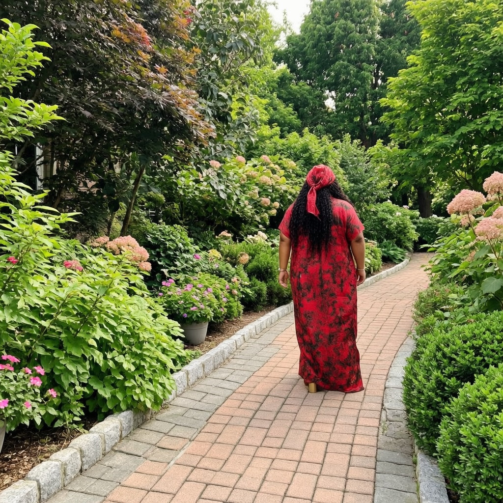 Back view of The Crimson Caftan