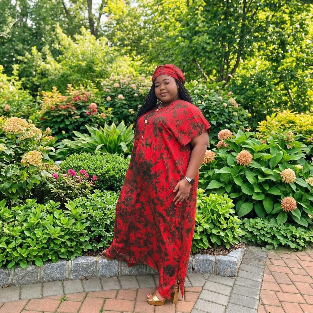 Side view of The Crimson Caftan