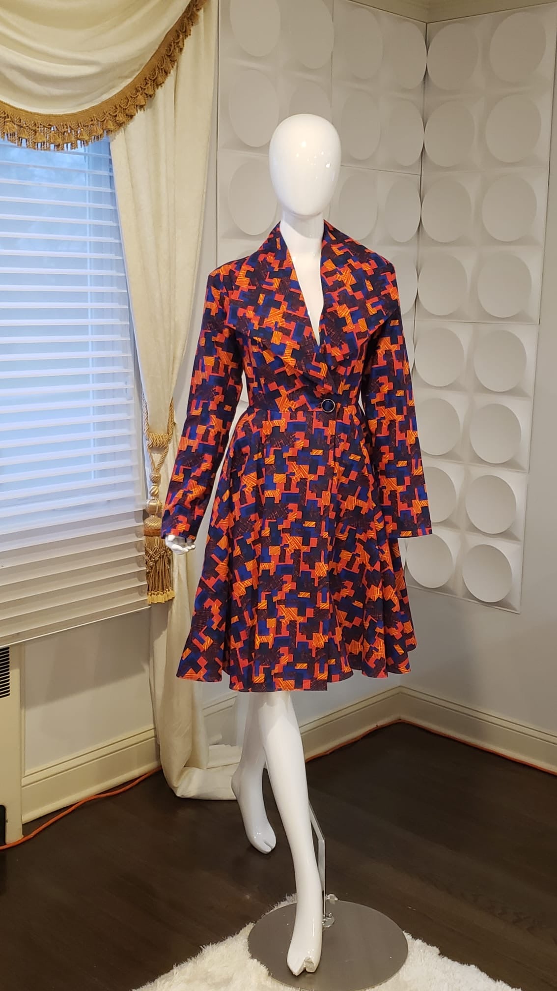 The Mosaic Coat Dress front view