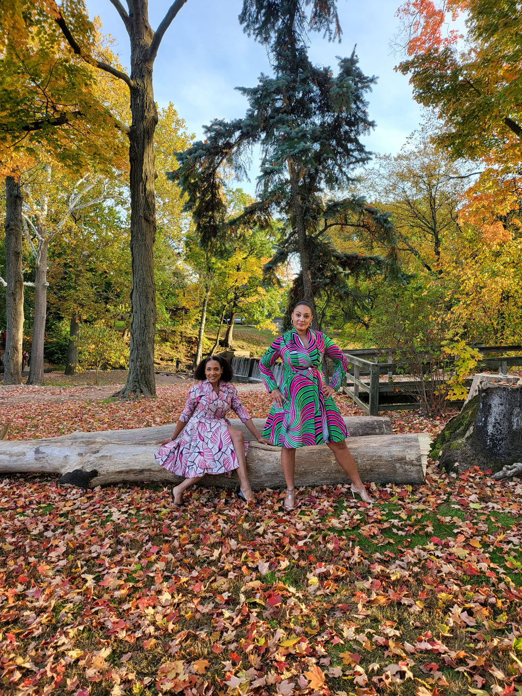 The Blossom Swing Dress in pink Ankara print, second view