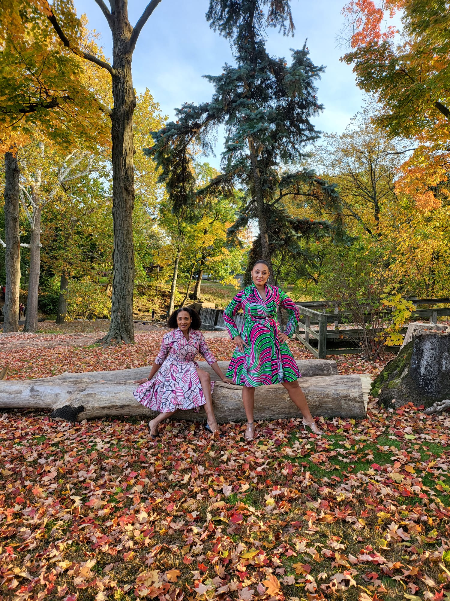 The Blossom Swing Dress in pink Ankara print, second view
